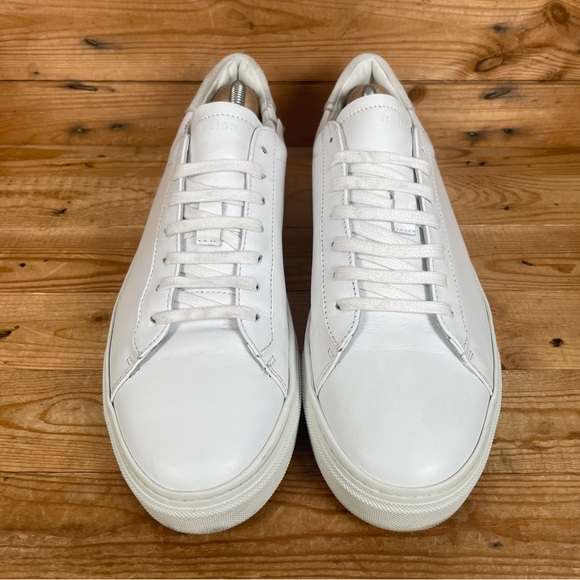 REISS Finley Trainers Size UK 9 Mens White Grey Leather Suede Lace Up Low Shoes - Picture 6 of 14
